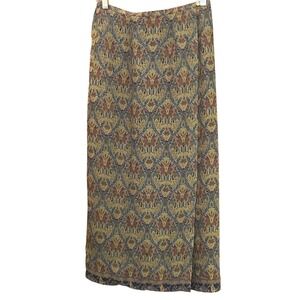 Y2K Vintage Valerie Stevens Boho Floral Wrap Maxi Skirt 2P Fallcore Cottagecore
